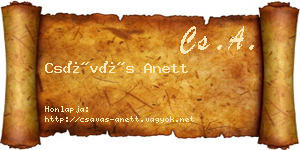 Csávás Anett névjegykártya